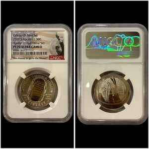 NGC APOLLO 11‎ Certified Ultra Cameo U.S. Half  Dollar Set  2019-S  50C  PF70